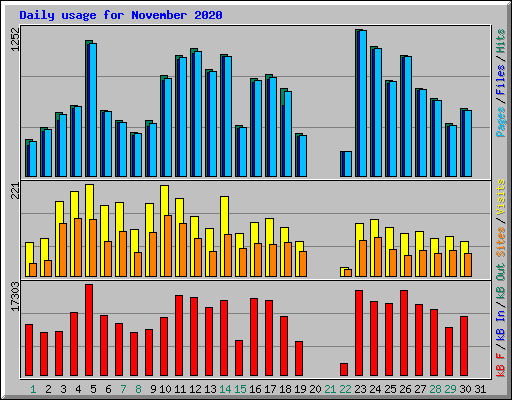 Daily usage for November 2020