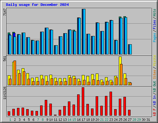 Daily usage for December 2024