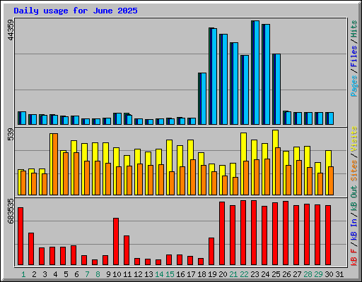 Daily usage for June 2025