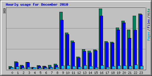 Hourly usage for December 2010