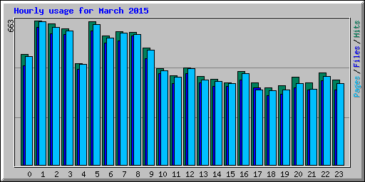 Hourly usage for March 2015