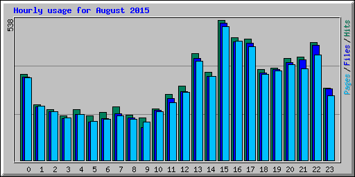 Hourly usage for August 2015