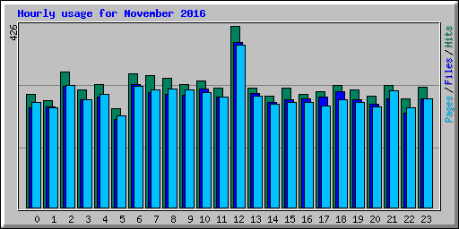 Hourly usage for November 2016