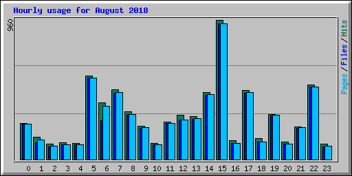 Hourly usage for August 2018